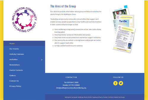 wallington wellbeing group website screenshot